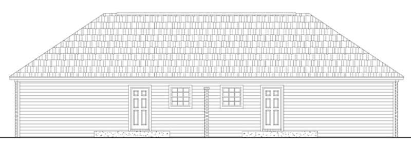 Home Plan Rear Elevation of this 2-Bedroom,1650 Sq Ft Plan -141-1223