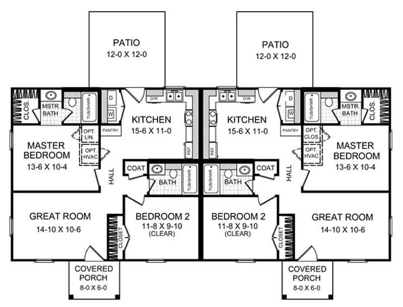Floor Plan First Story of Multi-Unit Plan #141-1223