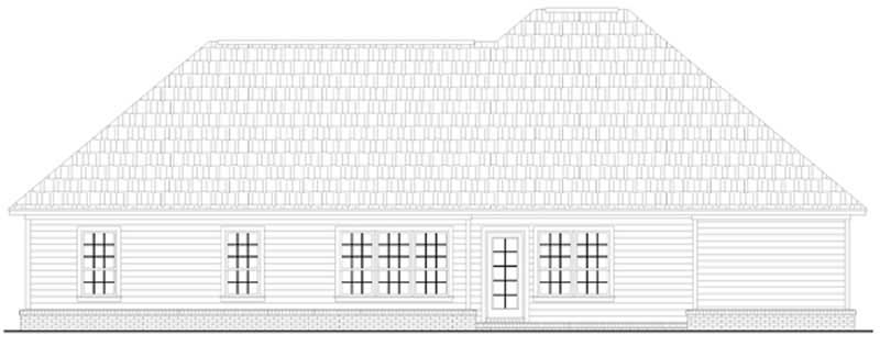 Home Plan Rear Elevation of this 2-Bedroom,1250 Sq Ft Plan -141-1224