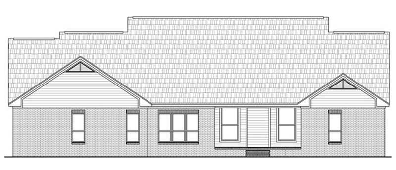 Home Plan Rear Elevation of this 4-Bedroom,2769 Sq Ft Plan -141-1225
