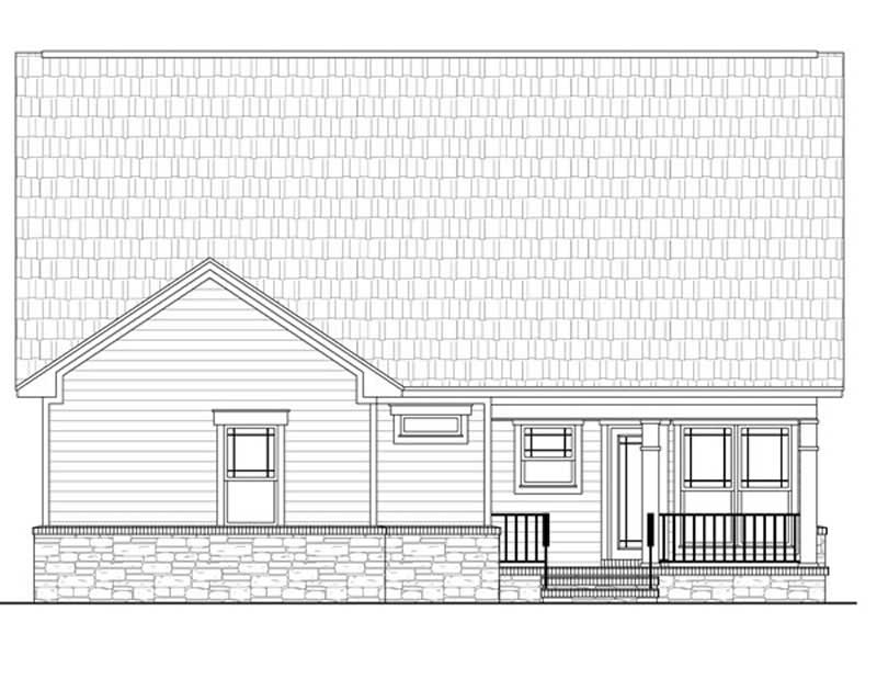 Home Plan Rear Elevation of this 3-Bedroom,1800 Sq Ft Plan -141-1228