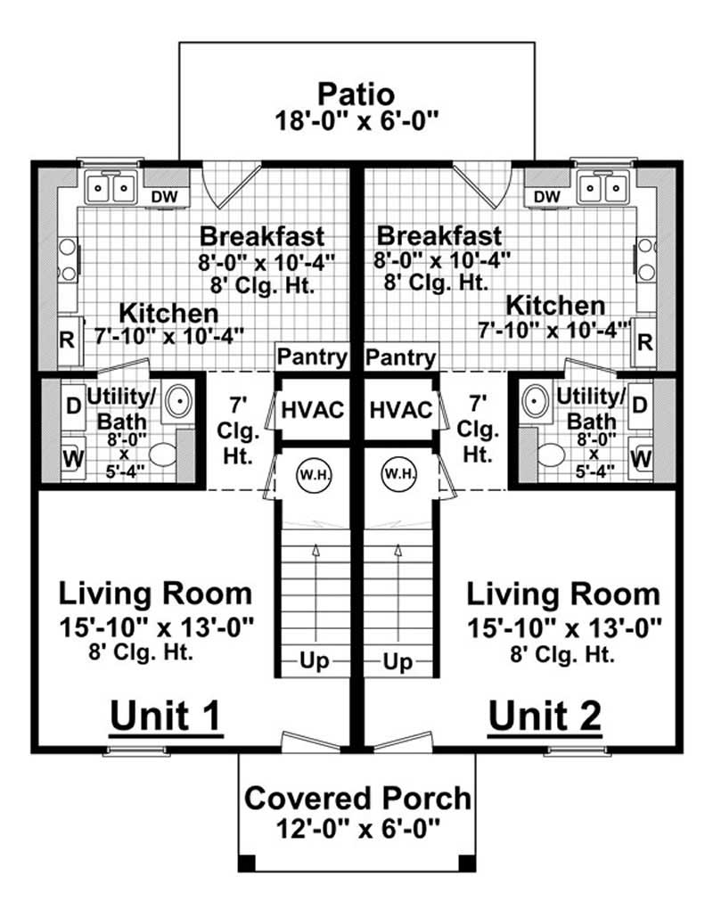 Floor Plan First Story of Country Plan #141-1229