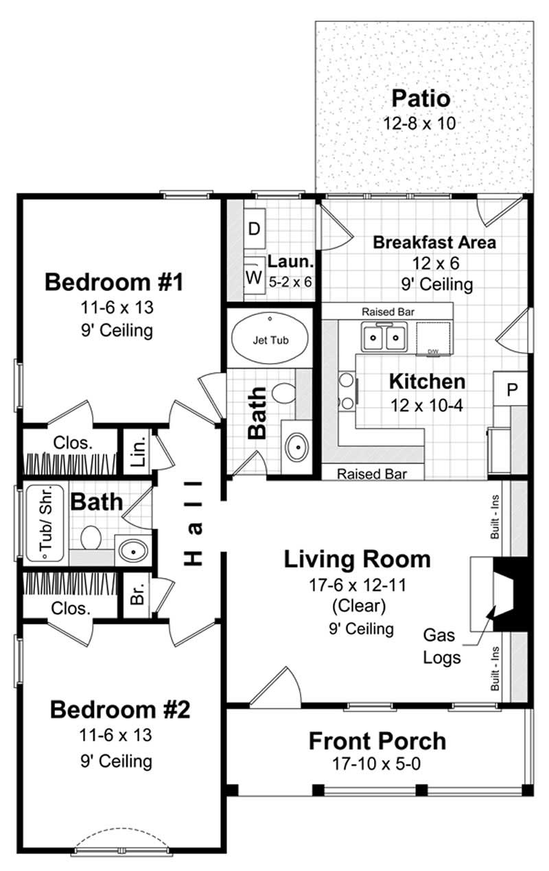 Floor Plan First Story of Country Plan #141-1230