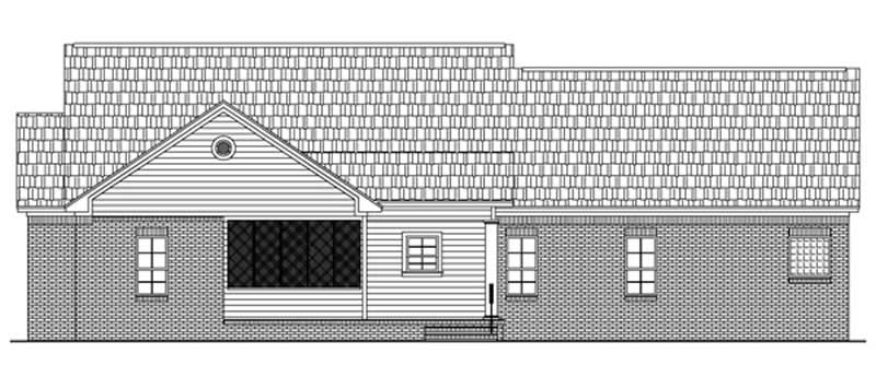 Home Plan Rear Elevation of this 4-Bedroom,2000 Sq Ft Plan -141-1233