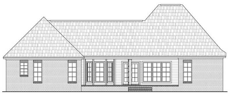 Home Plan Rear Elevation of this 3-Bedroom,1863 Sq Ft Plan -141-1234