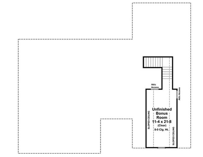 Floor Plan Bonus Room of Country Plan #141-1234