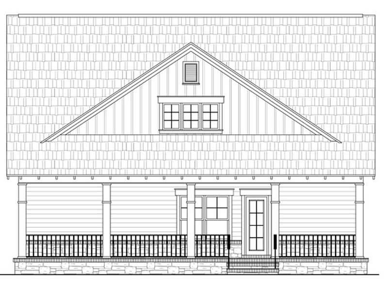 Home Plan Rear Elevation of this 3-Bedroom,2104 Sq Ft Plan -141-1235