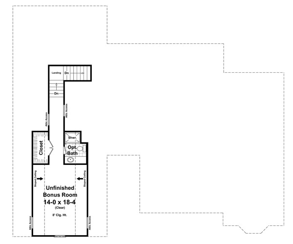 Floor Plan Second Story of Country Plan #141-1236