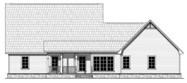Home Plan Rear Elevation of this 4-Bedroom,2212 Sq Ft Plan -141-1236