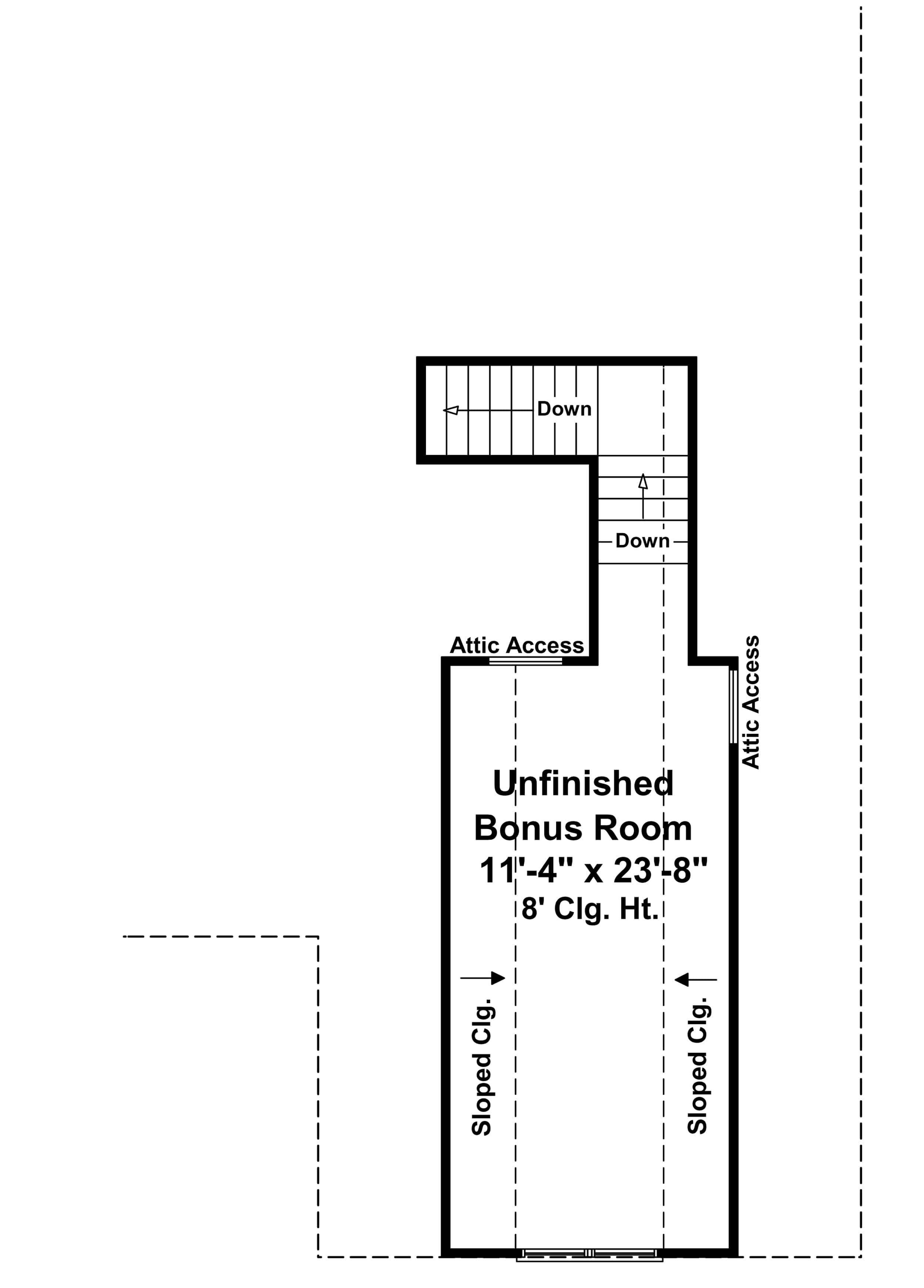 Floor Plan Bonus Room of Ranch Plan #141-1239