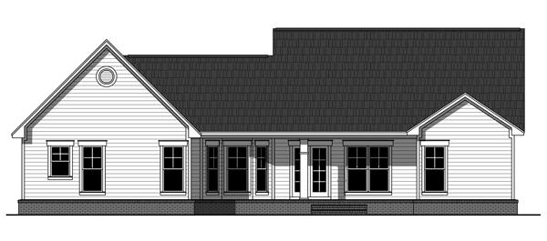 Home Plan Rear Elevation of this 3-Bedroom,1619 Sq Ft Plan -141-1241
