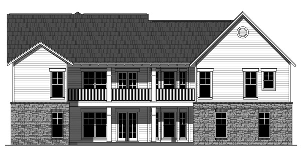 Home Plan Rear Elevation of this 3-Bedroom,1637 Sq Ft Plan -141-1242