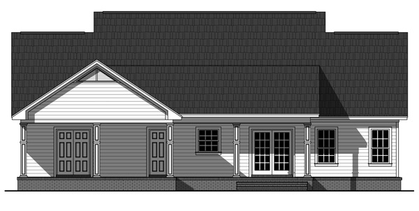 Home Plan Rear Elevation of this 3-Bedroom,1640 Sq Ft Plan -141-1243