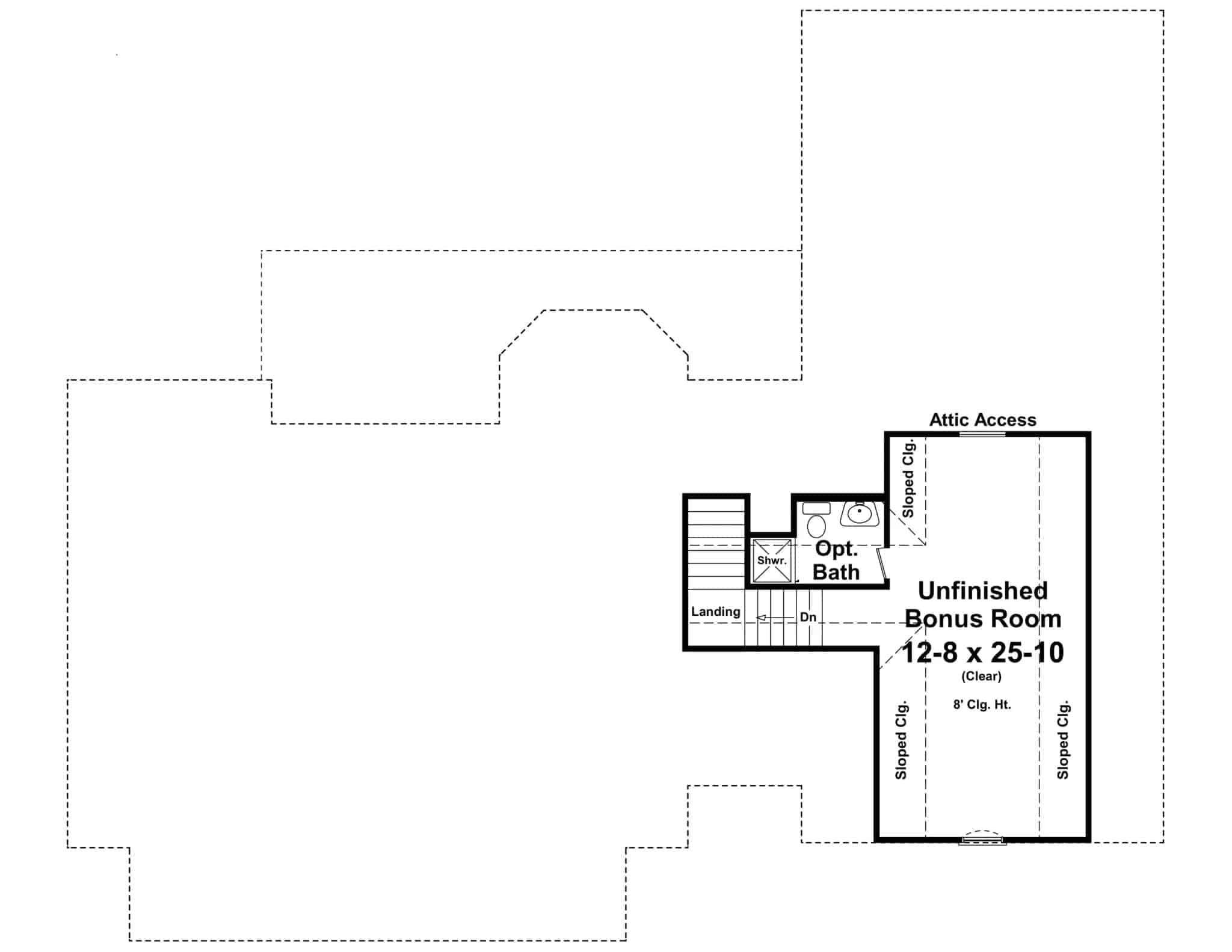 Bonus Room of Acadian Plan #141-1244