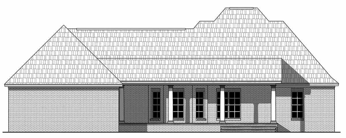 Home Plan Rear Elevation of this 3-Bedroom,1934 Sq Ft Plan -141-1244