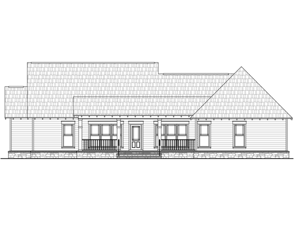 Home Plan Rear Elevation of this 3-Bedroom,1818 Sq Ft Plan -141-1245