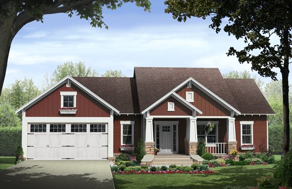 Craftsman home plan (ThePlanCollection: Plan #141-1246)