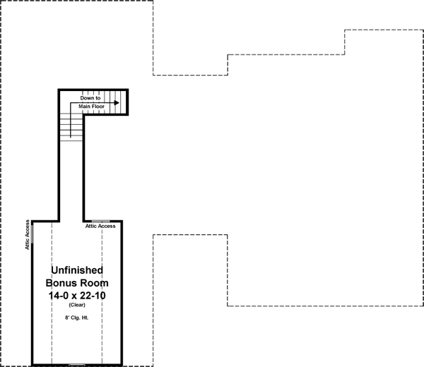 Floor Plan Bonus Room of Craftsman Plan #141-1247