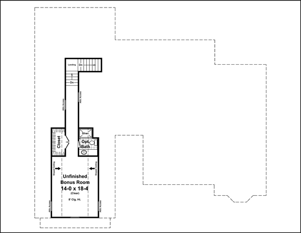 Floor Plan Bonus Room of Craftsman Plan #141-1249
