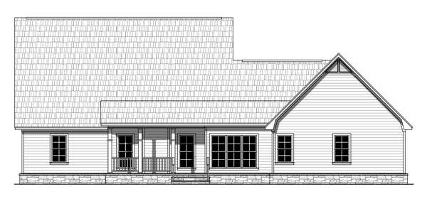Home Plan Rear Elevation of this 4-Bedroom,2258 Sq Ft Plan -141-1249
