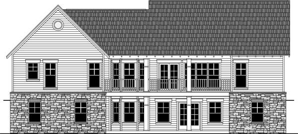 Home Plan Rear Elevation of this 3-Bedroom,1816 Sq Ft Plan -141-1250