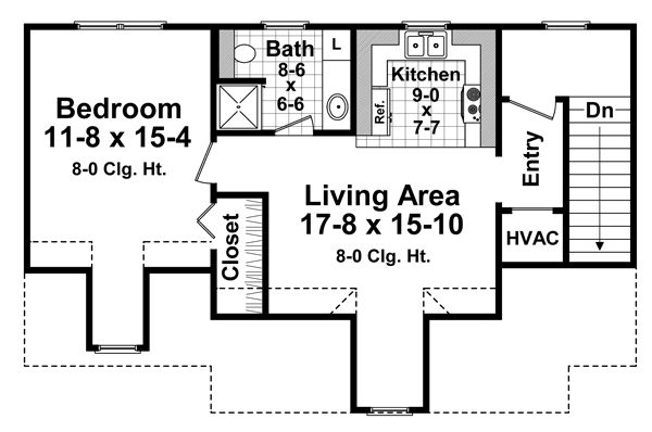 Floor Plan Second Story of Craftsman Plan #141-1251
