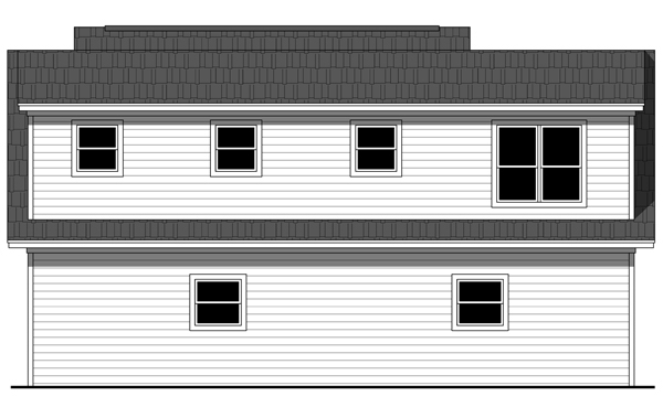 Home Plan Rear Elevation of this 1-Bedroom,644 Sq Ft Plan -141-1251