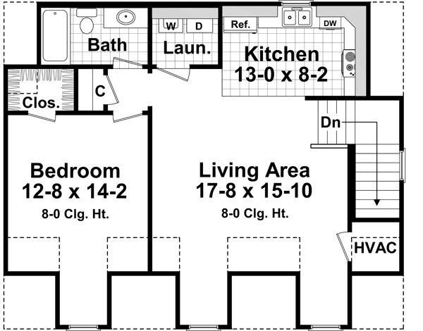 Floor Plan Second Story of Country Plan #141-1252