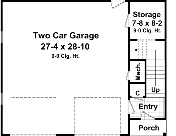 Floor Plan First Story of Country Plan #141-1252