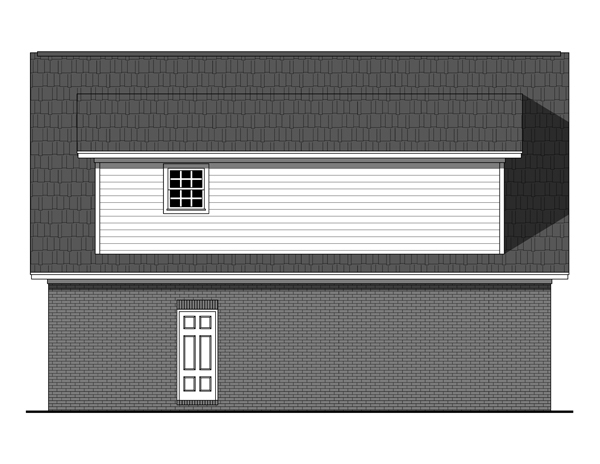 Home Plan Rear Elevation of this 1-Bedroom,979 Sq Ft Plan -141-1252