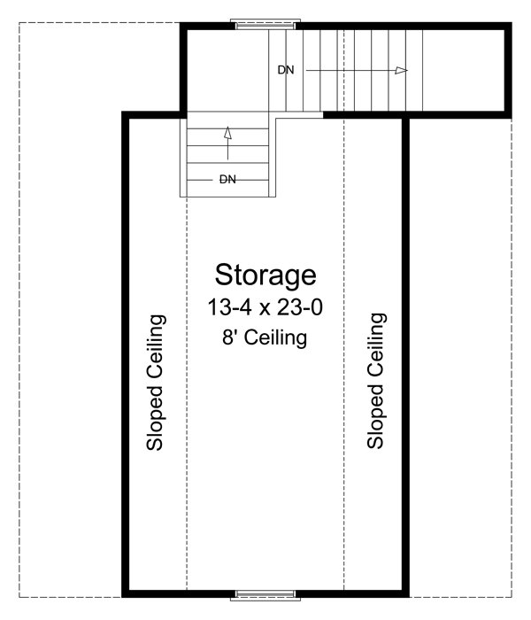Floor Plan Second Story of Garage Plan #141-1253