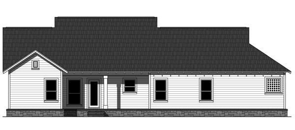 Home Plan Rear Elevation of this 3-Bedroom,1627 Sq Ft Plan -141-1257