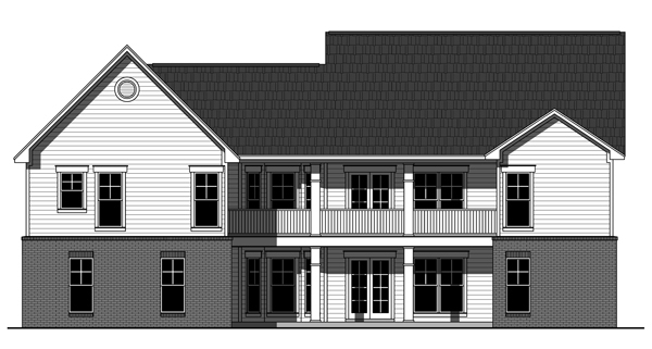 Home Plan Rear Elevation of this 3-Bedroom,1637 Sq Ft Plan -141-1258
