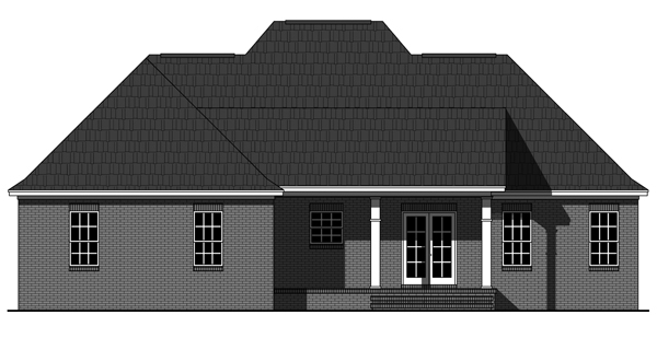 Home Plan Rear Elevation of this 3-Bedroom,1641 Sq Ft Plan -141-1259