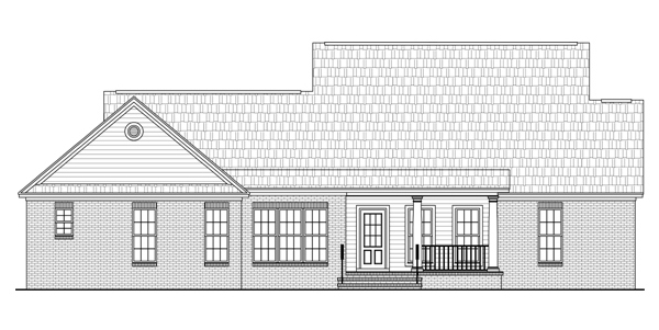 Home Plan Rear Elevation of this 3-Bedroom,1717 Sq Ft Plan -141-1260