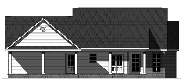 Home Plan Rear Elevation of this 3-Bedroom,1720 Sq Ft Plan -141-1261