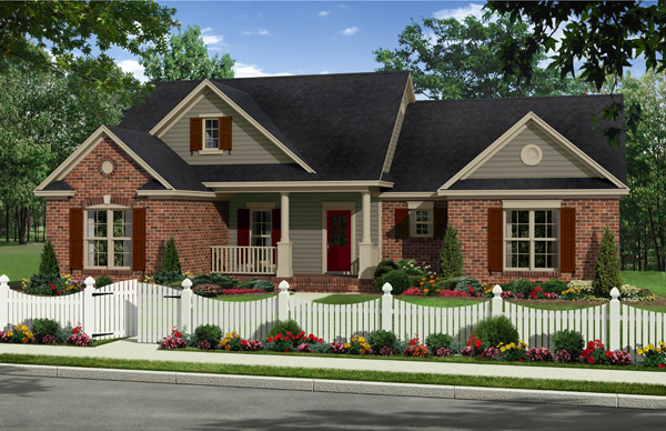 Front elevation of Traditional home (ThePlanCollection: House Plan #141-1261)