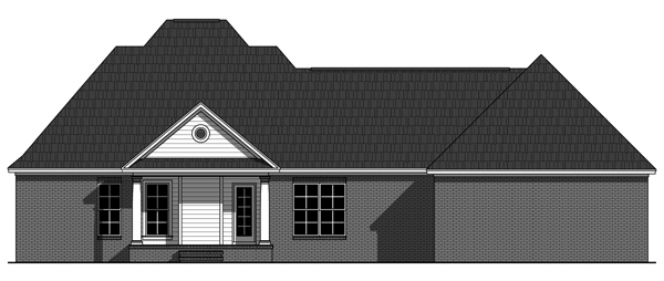 Home Plan Rear Elevation of this 3-Bedroom,1815 Sq Ft Plan -141-1263