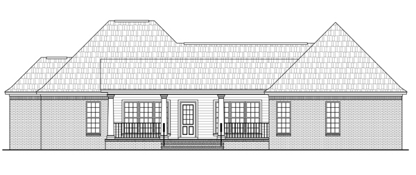 Home Plan Rear Elevation of this 3-Bedroom,1818 Sq Ft Plan -141-1264