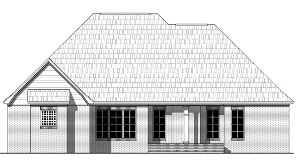 Home Plan Rear Elevation of this 3-Bedroom,1837 Sq Ft Plan -141-1265