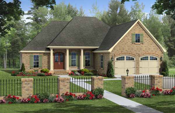 Front elevation of Traditional home (ThePlanCollection: House Plan #141-1265)