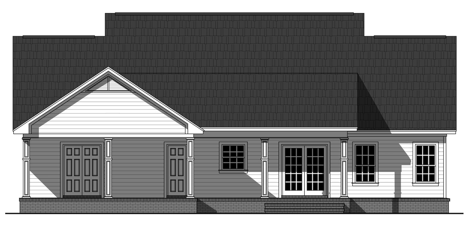 Home Plan Rear Elevation of this 3-Bedroom,1870 Sq Ft Plan -141-1266