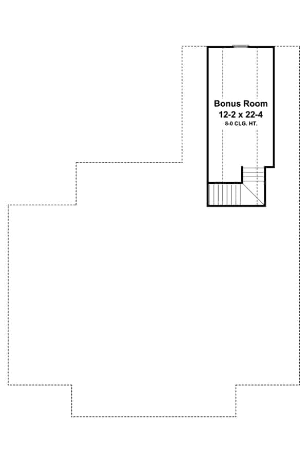 Floor Plan Bonus Room of Acadian Plan #141-1267