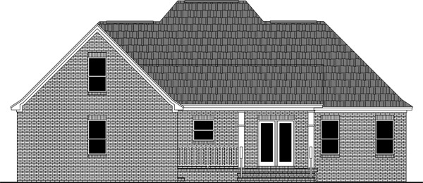 Home Plan Rear Elevation of this 3-Bedroom,1888 Sq Ft Plan -141-1267