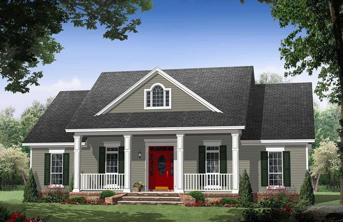 Front elevation of Country home (ThePlanCollection: House Plan #141-1270)