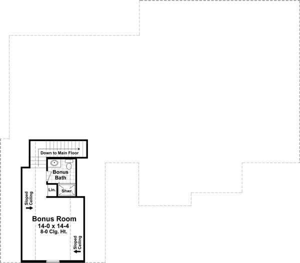 Floor Plan Bonus Room of Craftsman Plan #141-1271