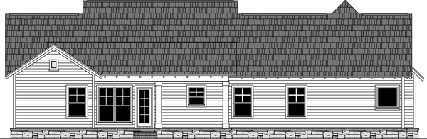 Home Plan Rear Elevation of this 3-Bedroom,2001 Sq Ft Plan -141-1271