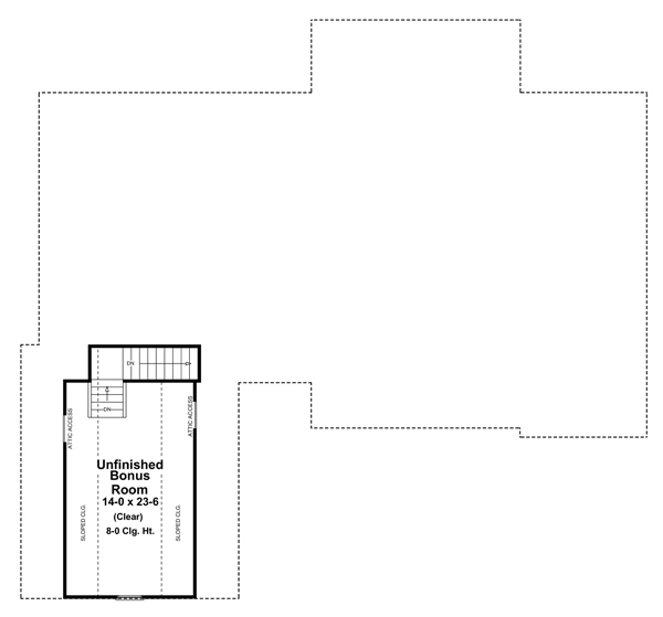 Floor Plan Bonus Room of Country Plan #141-1272
