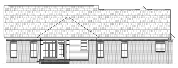 Home Plan Rear Elevation of this 3-Bedroom,2021 Sq Ft Plan -141-1272