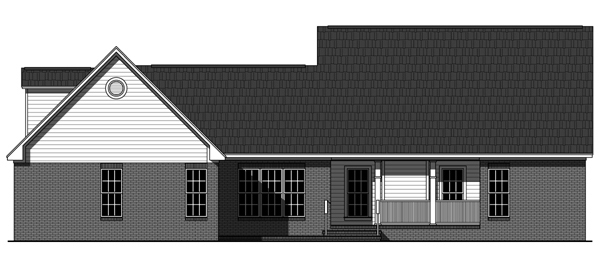 Home Plan Rear Elevation of this 3-Bedroom,2085 Sq Ft Plan -141-1273